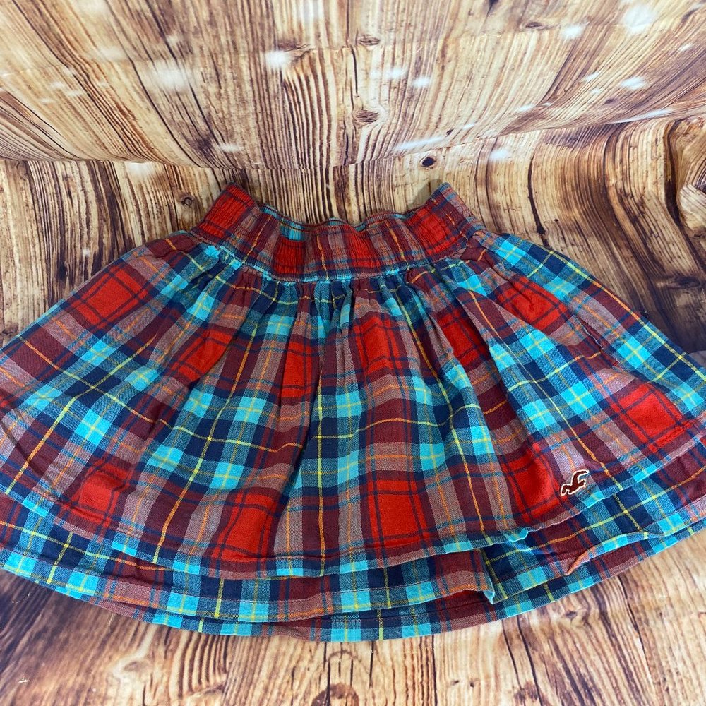 Hollister Red and Blue Plaid Skirt with Pockets